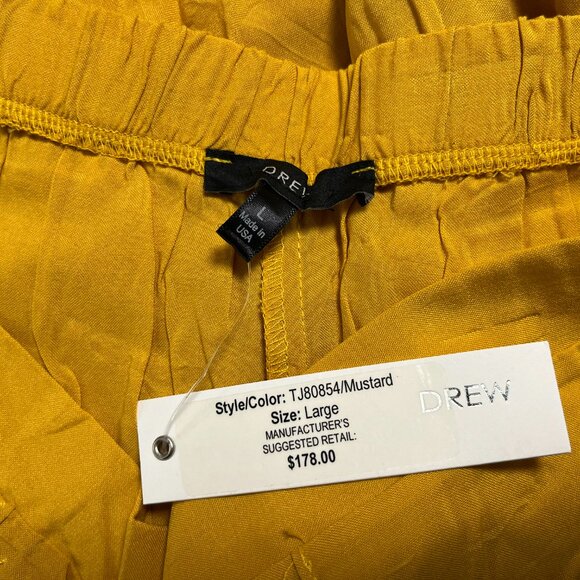 DREW Women's Lightweight Wrap Mustard Yellow Pants - Size Large - NWT $178 - Picture 2 of 6